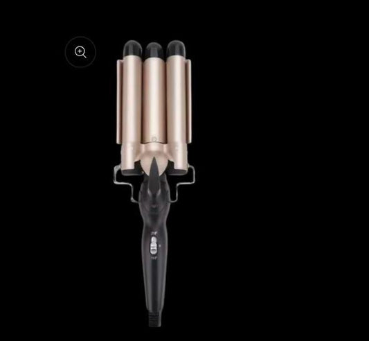 Hair curler with three barrels